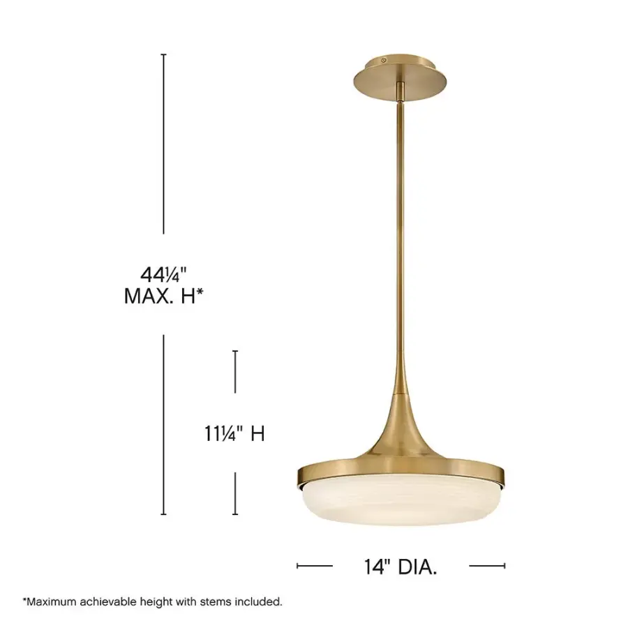 Elsa Medium LED Convertible Pendant in Lacquered Brass - Image 2