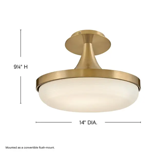 Elsa Medium LED Convertible Pendant in Lacquered Brass - Image 3
