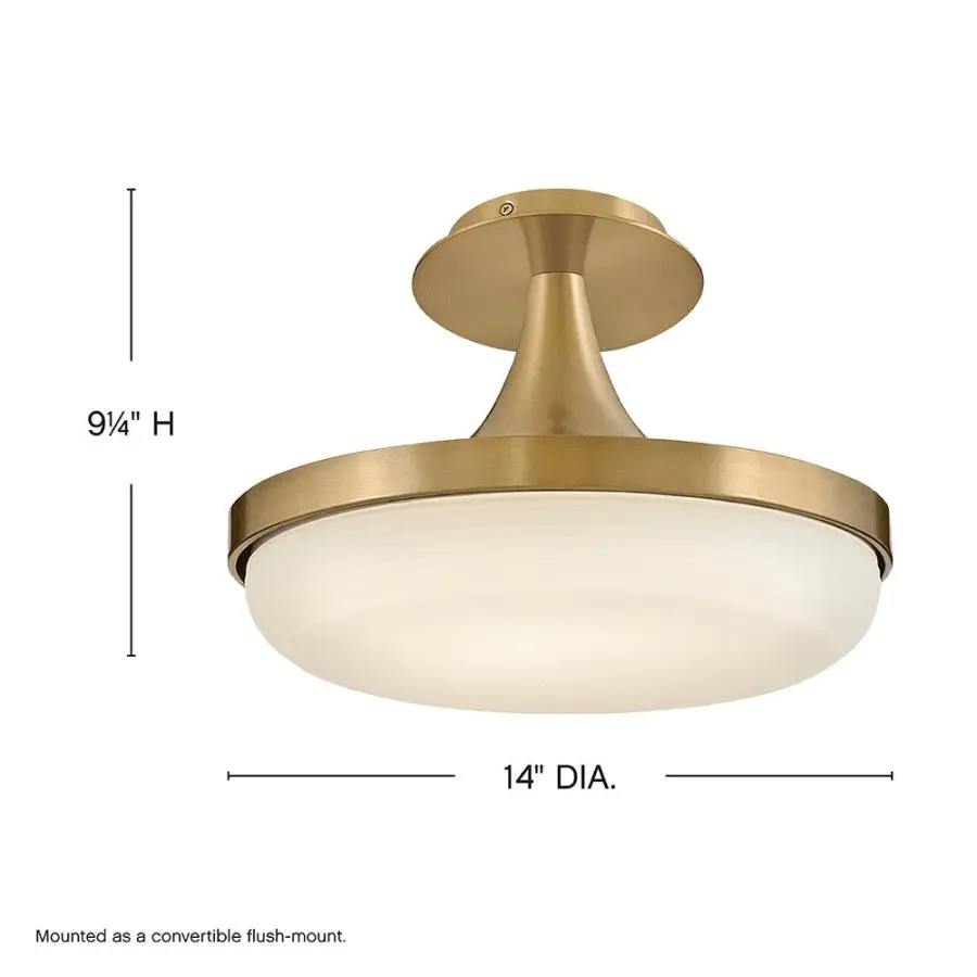Elsa Medium LED Convertible Pendant in Lacquered Brass - Image 3