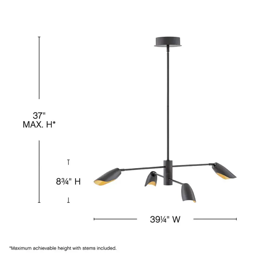 Bowery Large Adjustable Convertible Single Tier Chandelier - Image 2