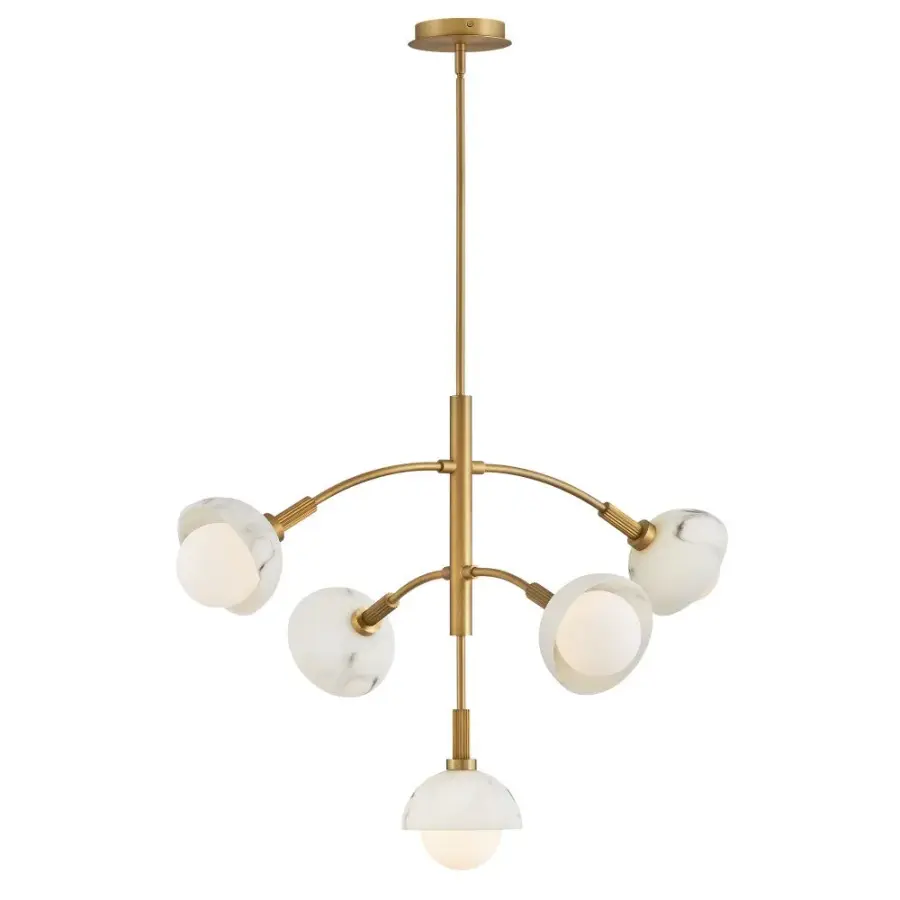 Phoebe Medium Multi-Tier Chandelier in Heritage Brass - Image 1