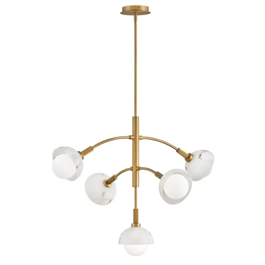 Phoebe Medium Multi-Tier Chandelier in Heritage Brass - Image 3