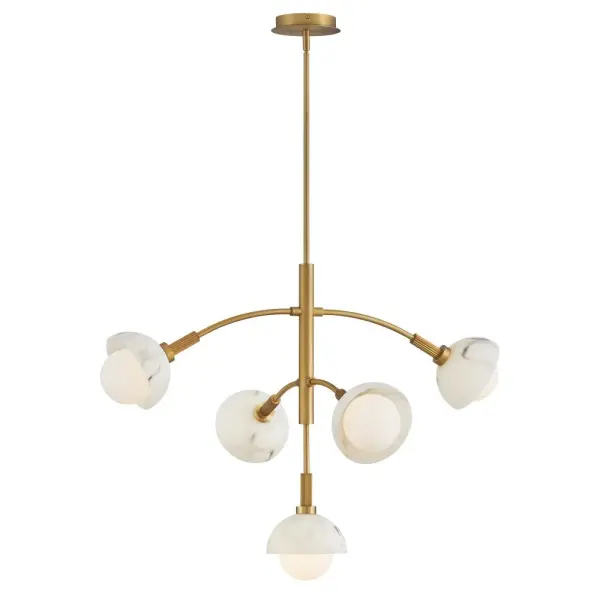 Phoebe Medium Multi-Tier Chandelier in Heritage Brass - Image 4