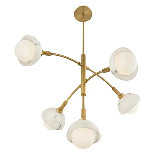 Phoebe Medium Multi-Tier Chandelier in Heritage Brass - Image 5