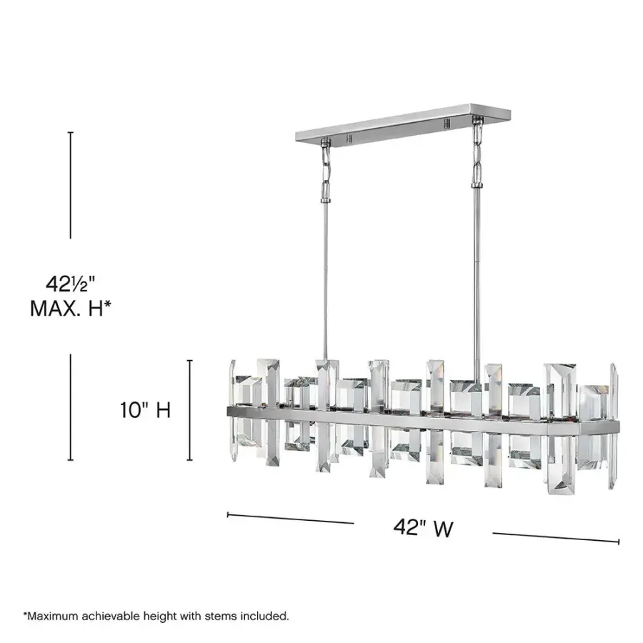 Odette Medium Eight Light Linear Chandelier - Image 2
