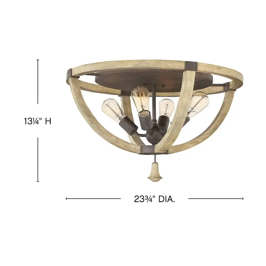 Middlefield Medium Flush Mount in Iron Rust - Image 2