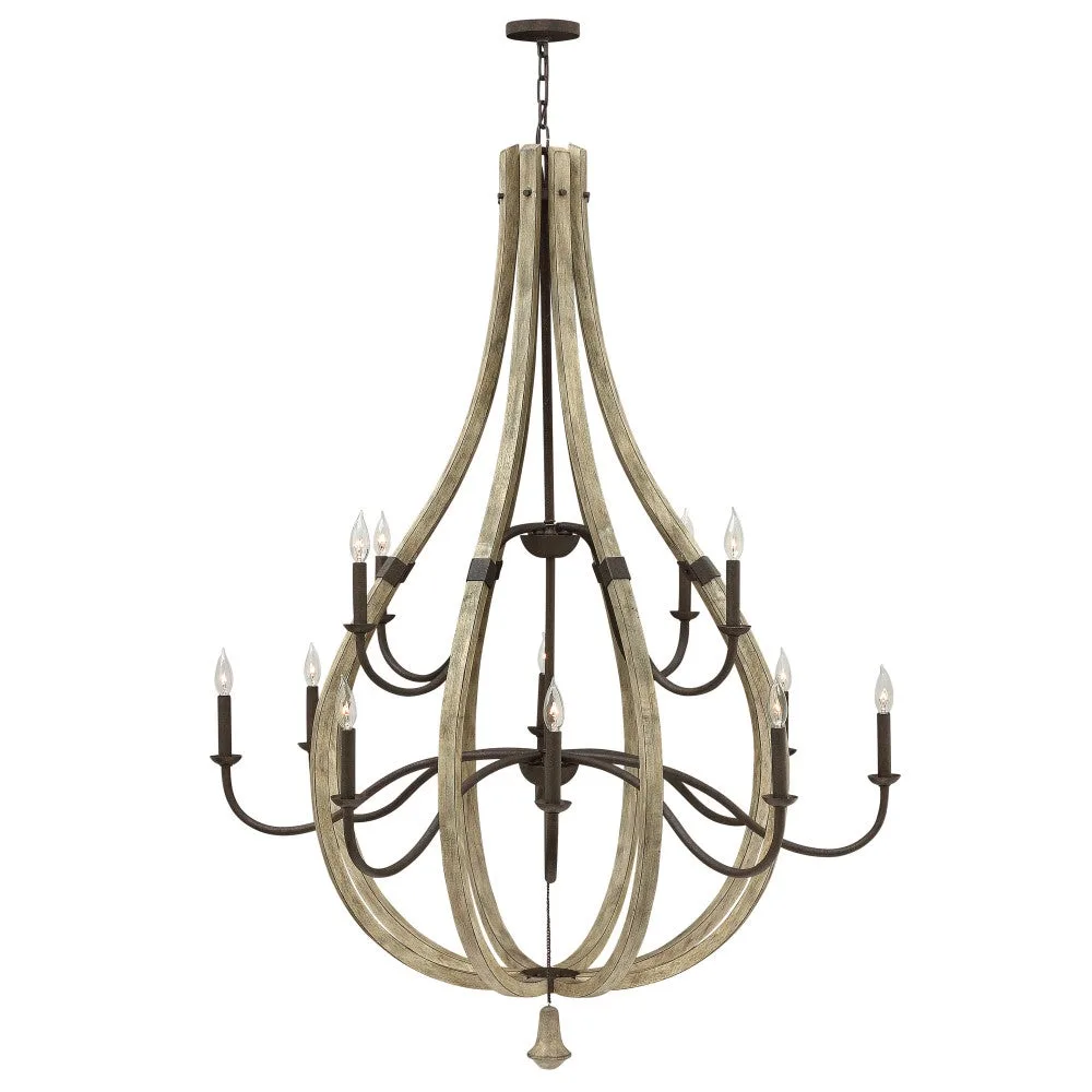 Middlefield Large Open Frame Two Tier Chandelier