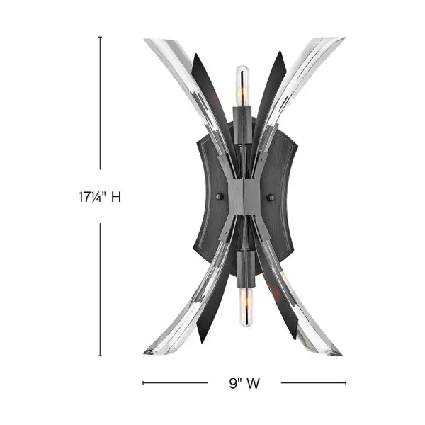 Vida Two Light Wall Sconce in Brushed Graphite - Image 2