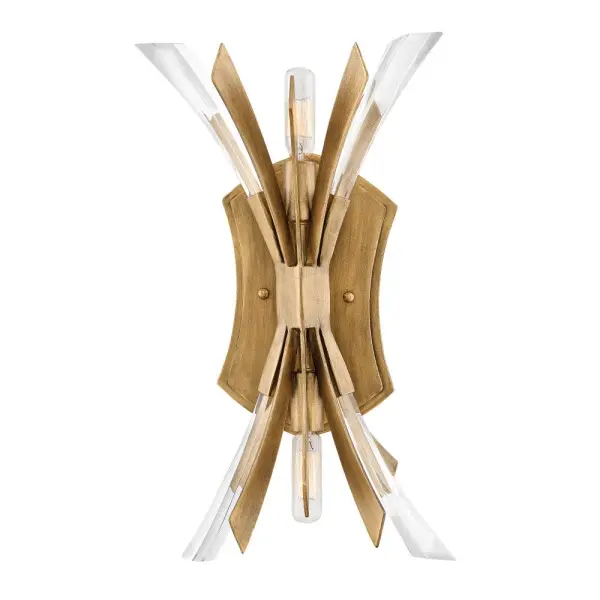The Vida wall sconce makes a bold statement with its flourishing modern design, featuring crystal accents and unique canopy detailing. This highly dramatic yet finely sculpted fixture injects contemporary inspiration into any space.