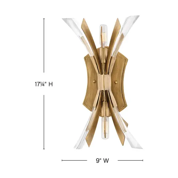 The Vida wall sconce makes a bold statement with its flourishing modern design, featuring crystal accents and unique canopy detailing. This highly dramatic yet finely sculpted fixture injects contemporary inspiration into any space. - alternate view