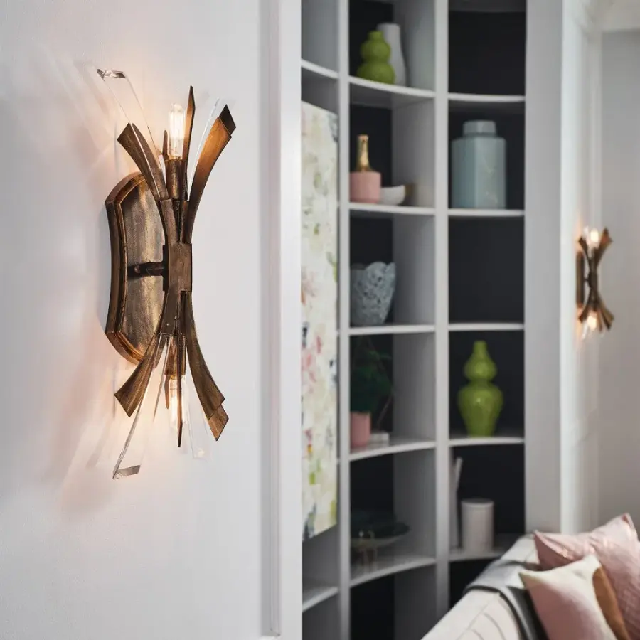Vida Two Light Wall Sconce in Burnished Gold - Image 5