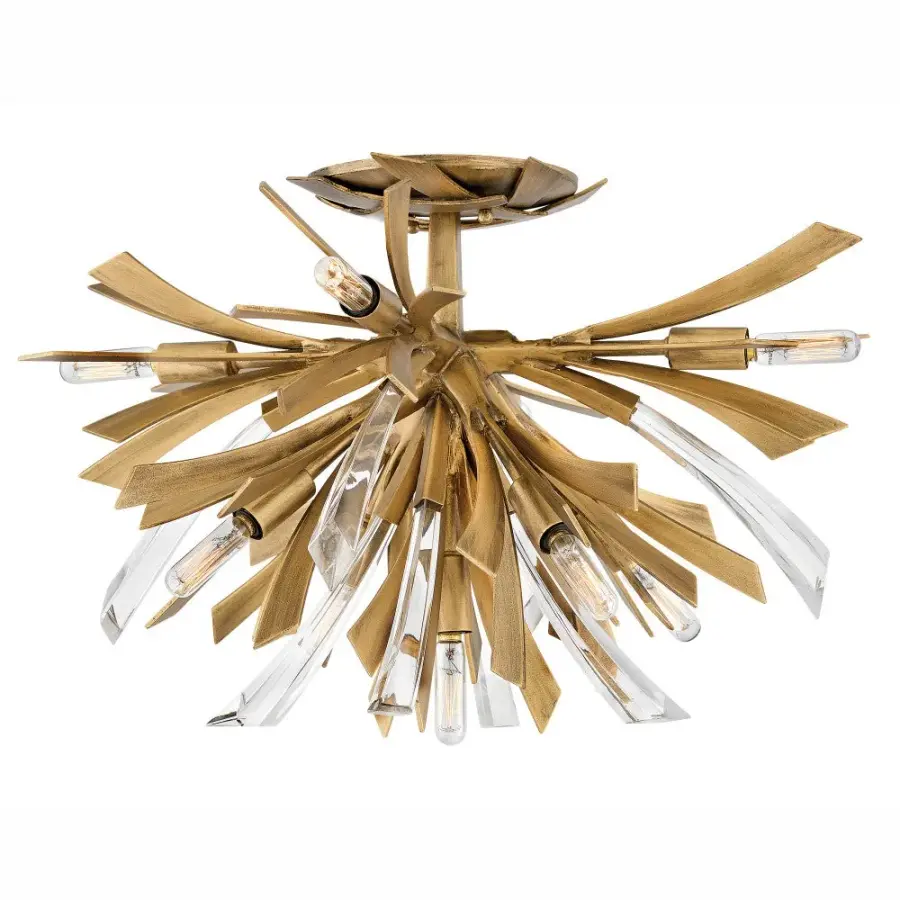 Vida Large Semi-Flush Mount in Burnished Gold - Image 1
