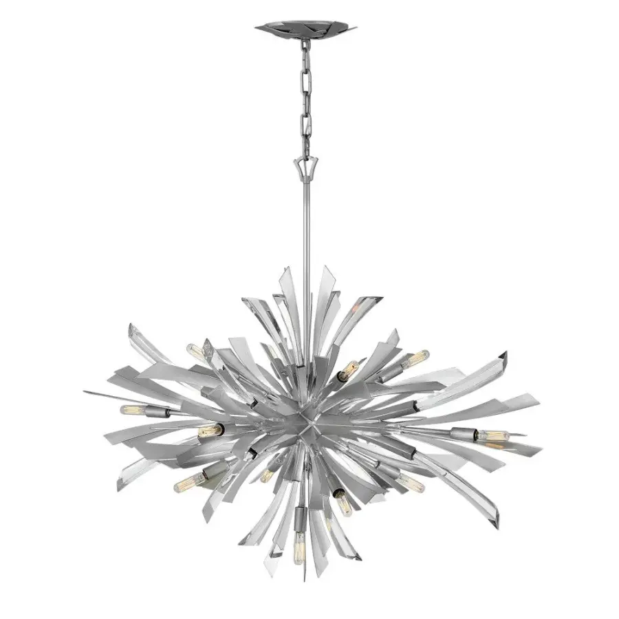 Vida Large Single Tier Chandelier in Glacial - Image 1