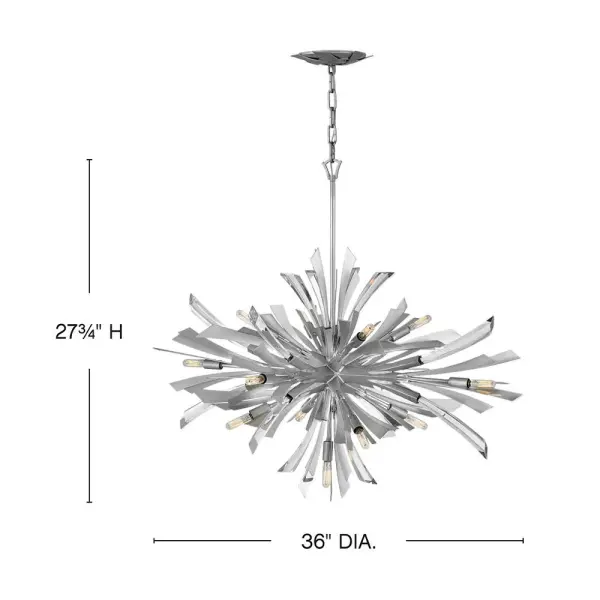 Vida Large Single Tier Chandelier in Glacial - Image 2