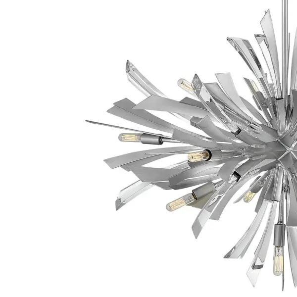 Vida Large Single Tier Chandelier in Glacial - Image 3