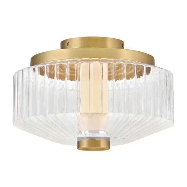 Reign Small LED Flush Mount in Lacquered Brass - Image 1
