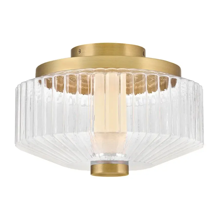 Reign Small LED Flush Mount in Lacquered Brass - Image 1