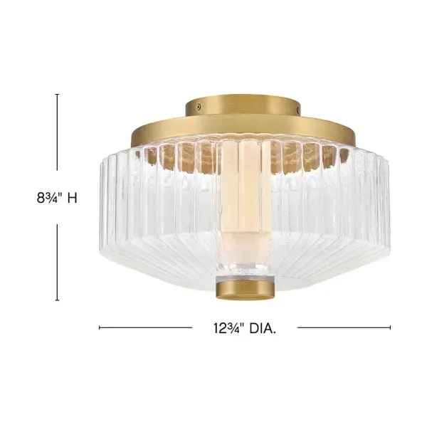 Reign Small LED Flush Mount in Lacquered Brass - Image 2