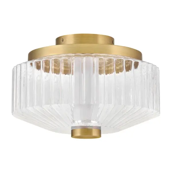 Reign Small LED Flush Mount in Lacquered Brass - Image 3