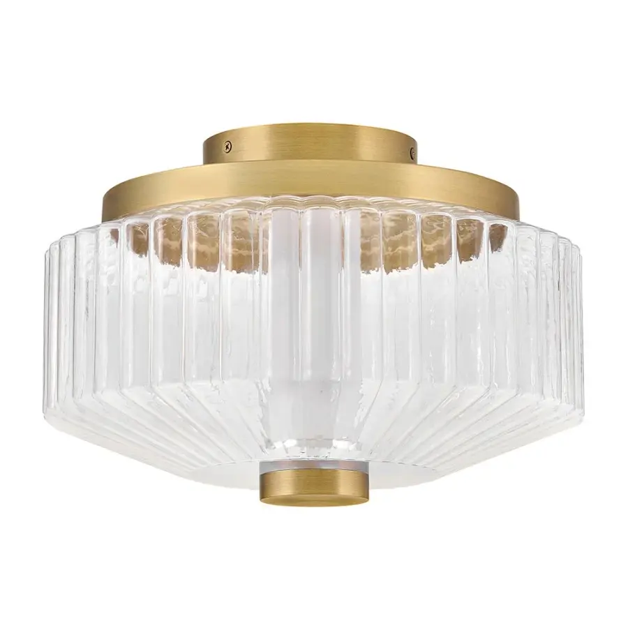 Reign Small LED Flush Mount in Lacquered Brass - Image 3