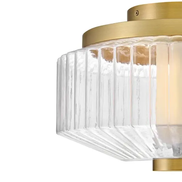 Reign Small LED Flush Mount in Lacquered Brass - Image 4