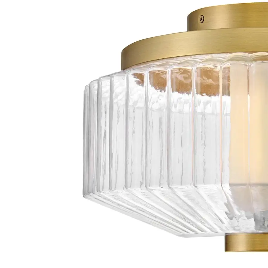 Reign Small LED Flush Mount in Lacquered Brass - Image 4