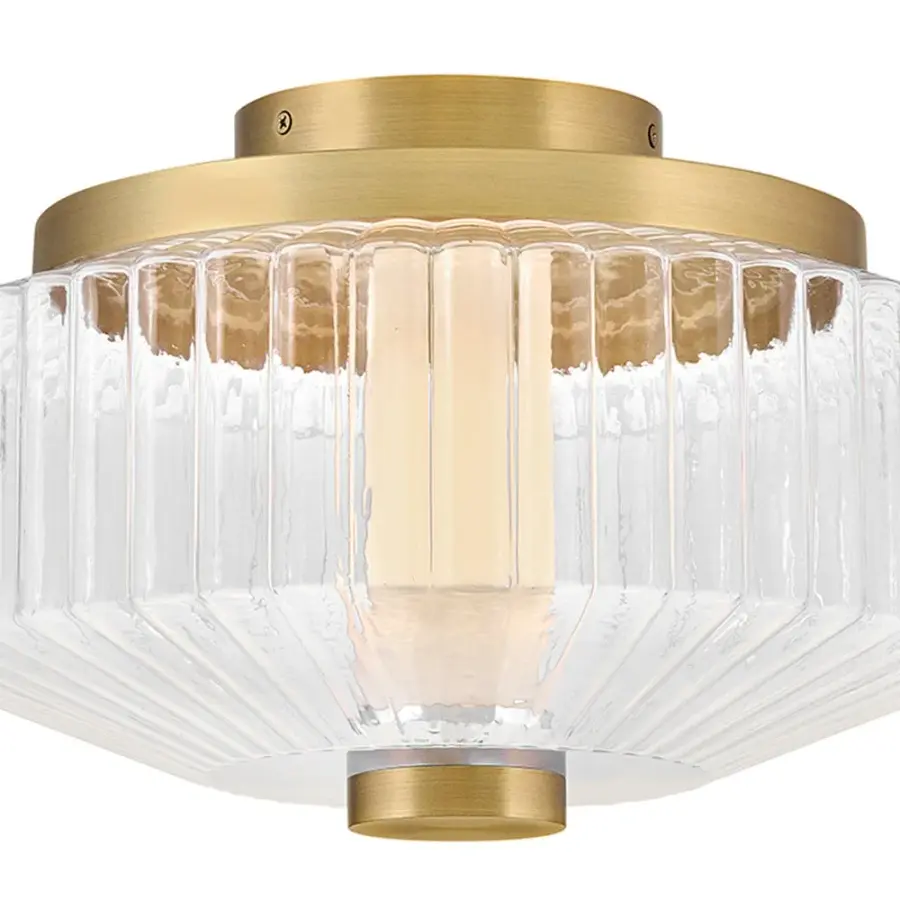 Reign Small LED Flush Mount in Lacquered Brass - Image 6
