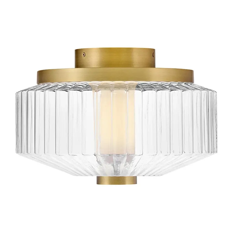 Reign Small LED Flush Mount in Lacquered Brass - Image 7