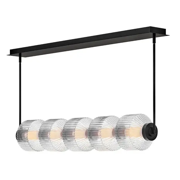 Reign 5-Light LED Linear Chandelier in Black - Image 1