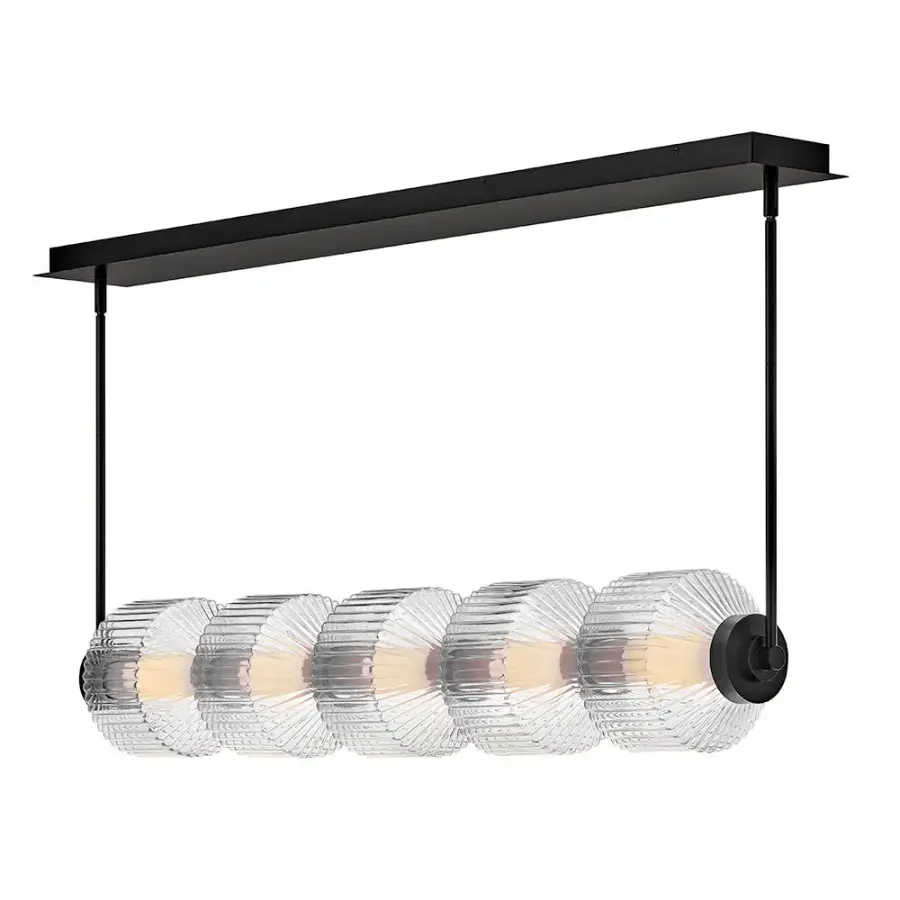Reign 5-Light LED Linear Chandelier in Black - Image 1
