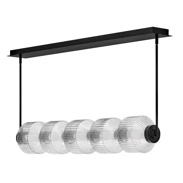 Reign 5-Light LED Linear Chandelier in Black - Image 3