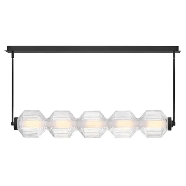 Reign 5-Light LED Linear Chandelier in Black - Image 4