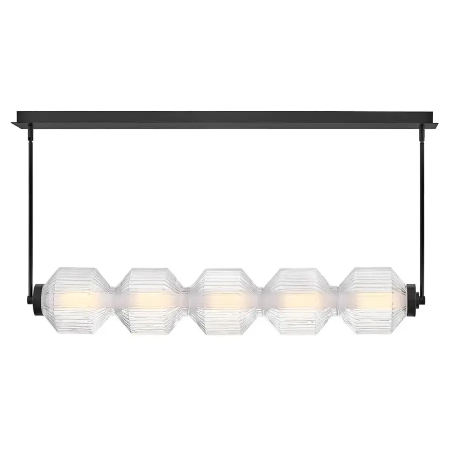 Reign 5-Light LED Linear Chandelier in Black - Image 4