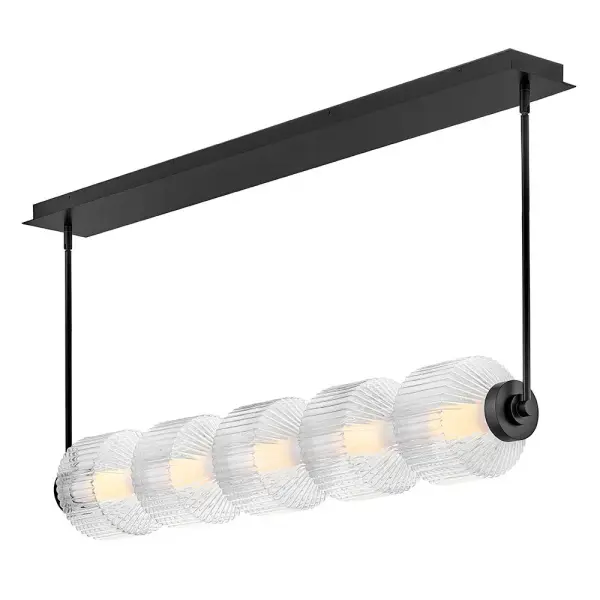 Reign 5-Light LED Linear Chandelier in Black - Image 7