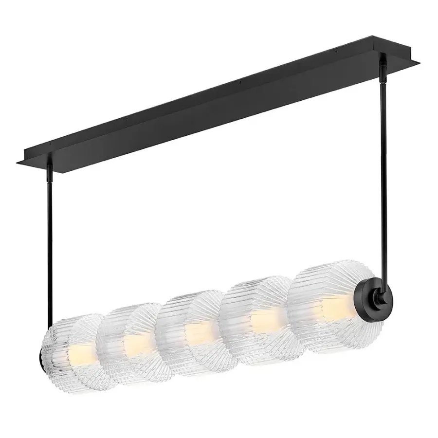 Reign 5-Light LED Linear Chandelier in Black - Image 7