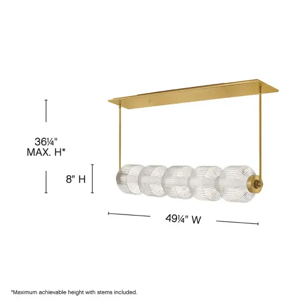 Reign Medium Five Light LED Linear Chandelier - Image 2