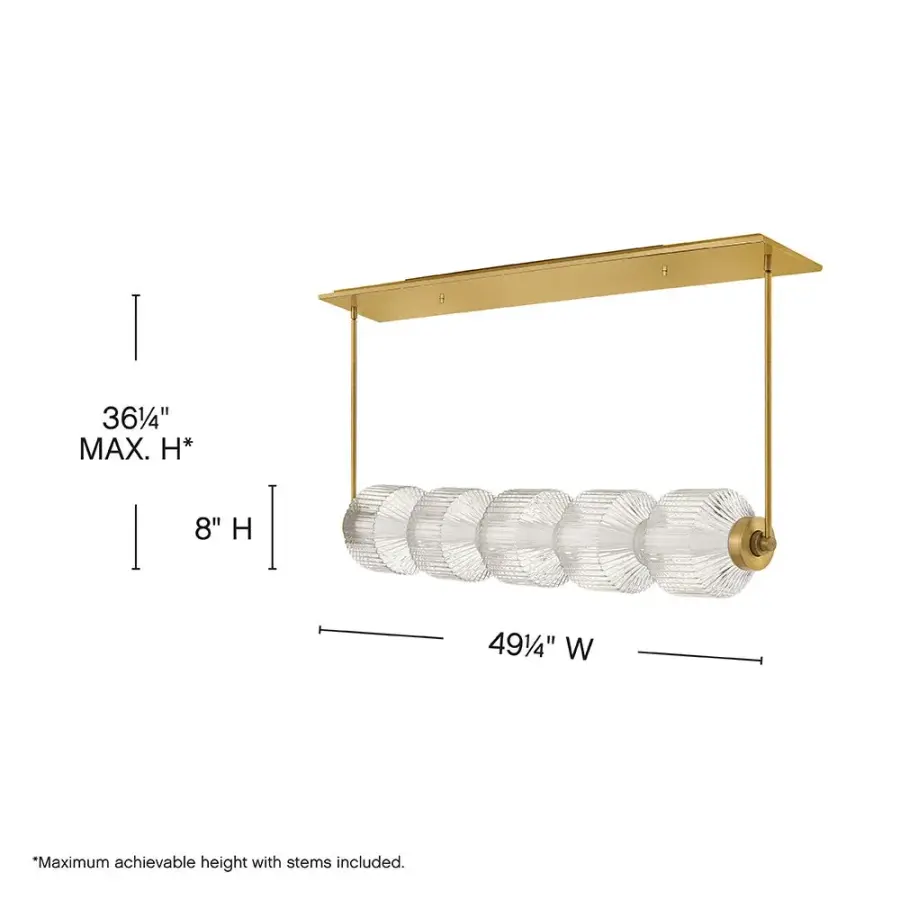 Reign Medium Five Light LED Linear Chandelier - Image 2