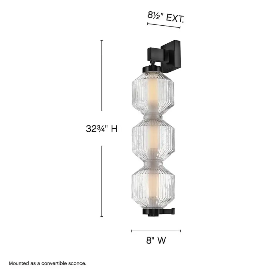 Glamorous Transitional Pendant with Textural Ribbed Glass - Image 2