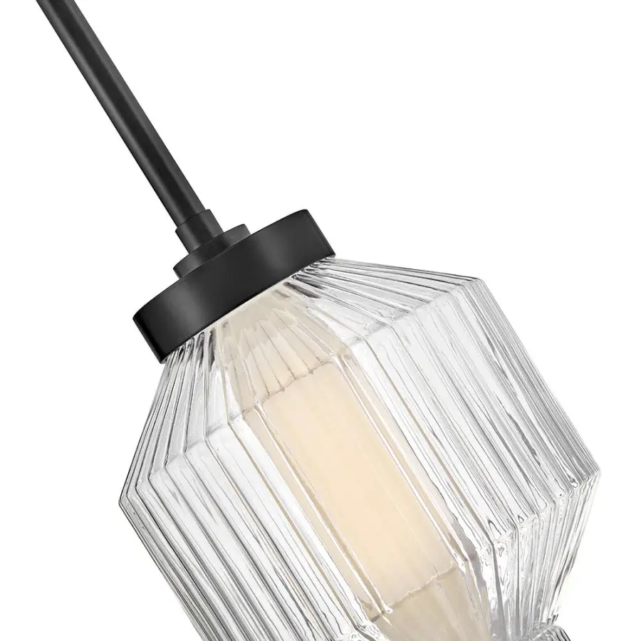 Glamorous Transitional Pendant with Textural Ribbed Glass - Image 6