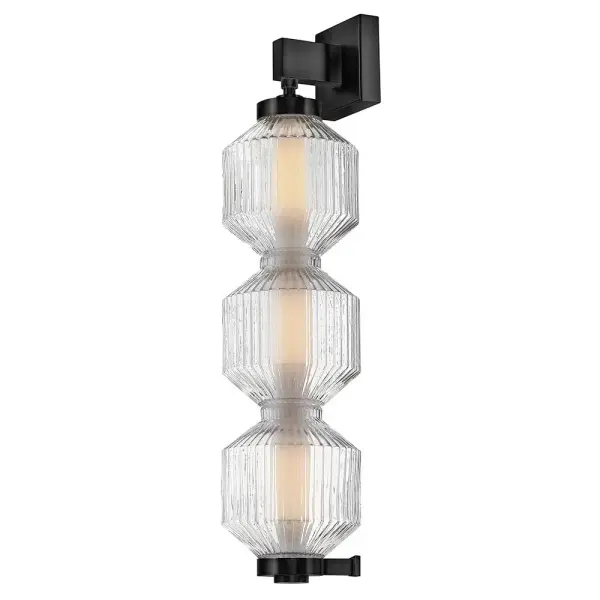 Glamorous Transitional Pendant with Textural Ribbed Glass - Image 7