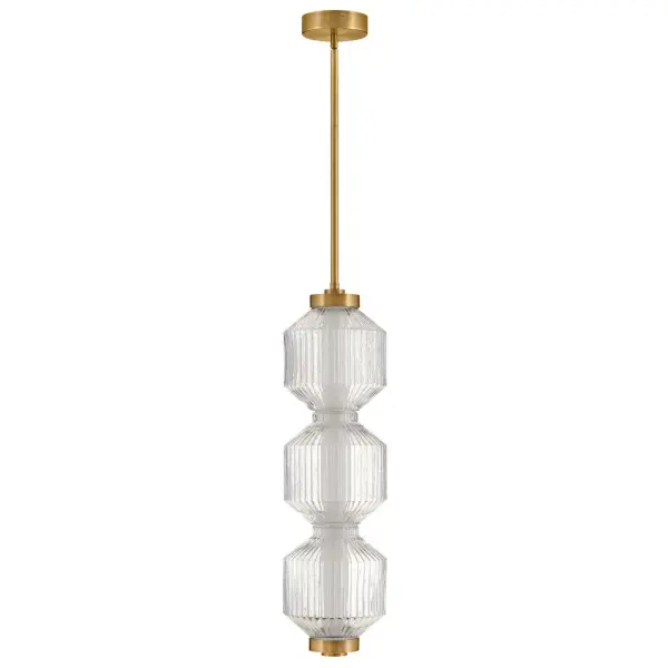 Reign Small LED Convertible Pendant in Lacquered Brass - Image 1