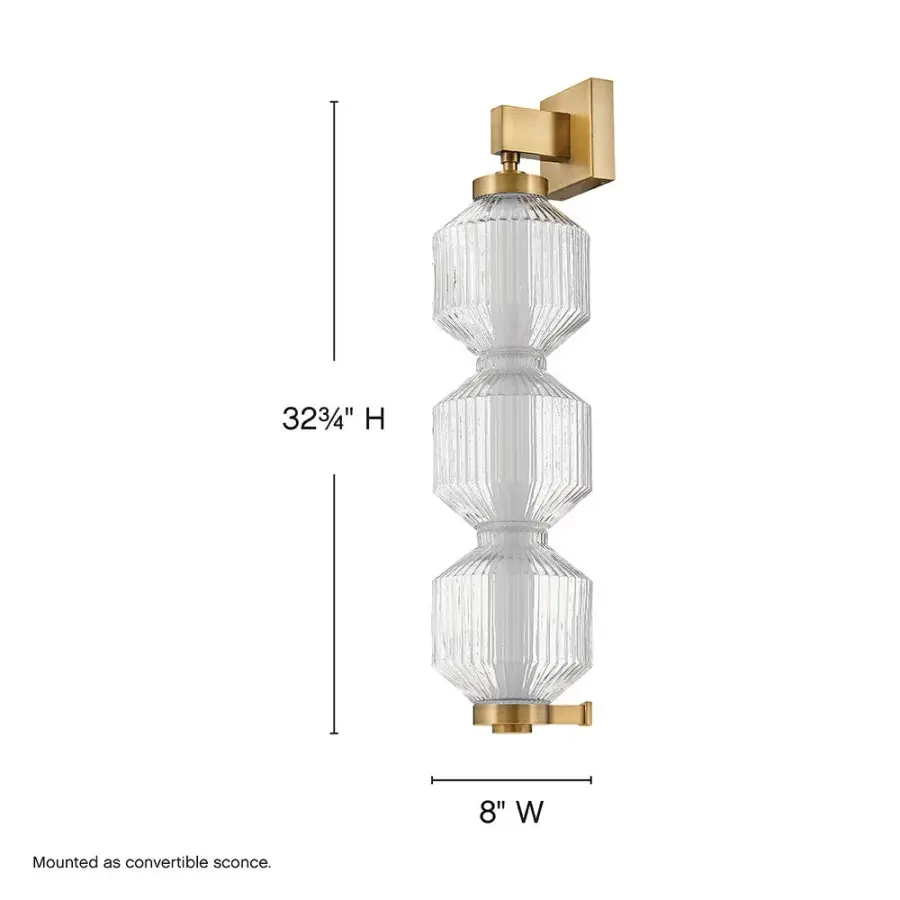 Reign Small LED Convertible Pendant in Lacquered Brass - Image 3