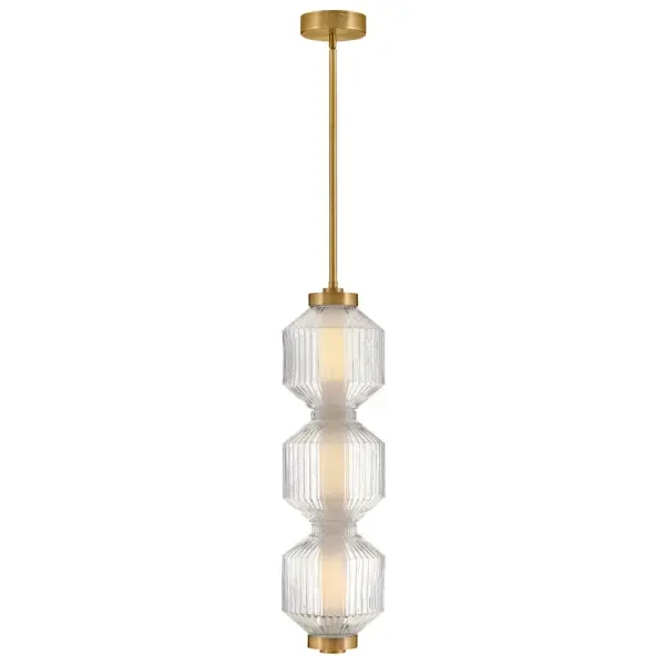 Reign Small LED Convertible Pendant in Lacquered Brass - Image 6