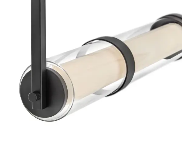 Sophisticated Linear Chandelier with Glamorous Glass Detailing - Image 3