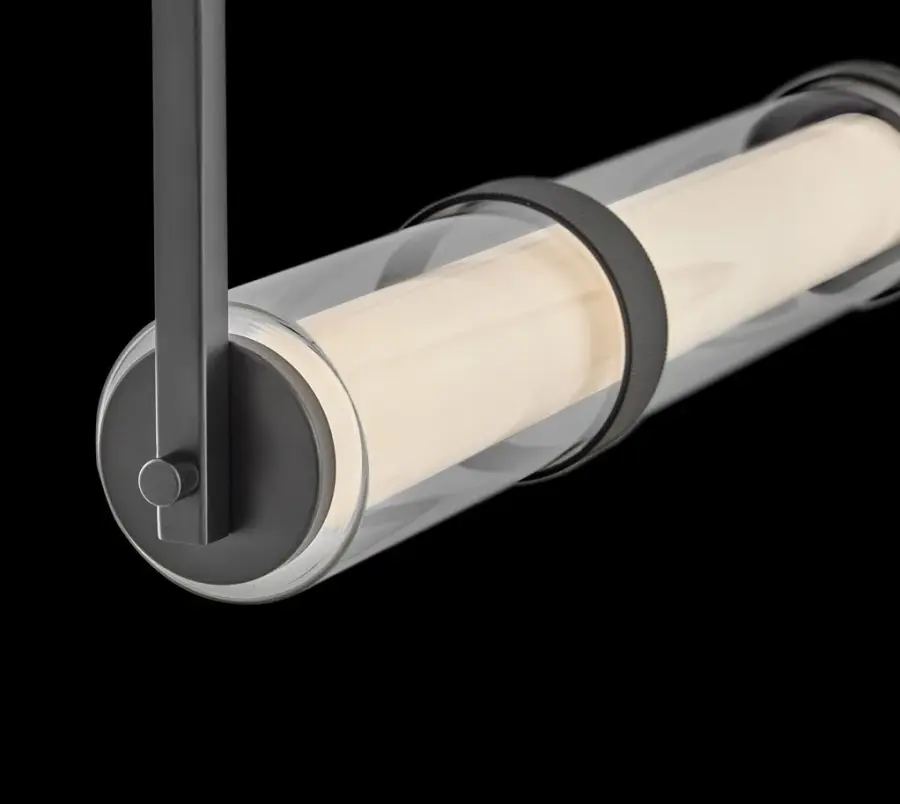 Sophisticated Linear Chandelier with Glamorous Glass Detailing - Image 4