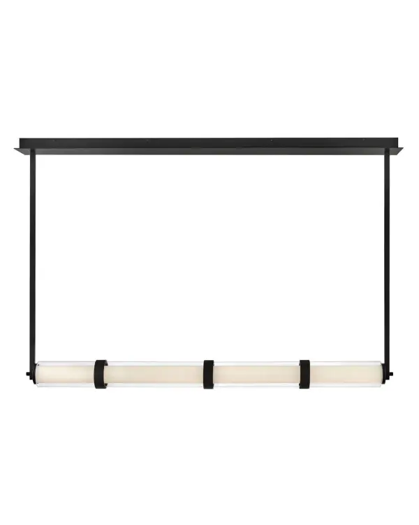 Sophisticated Linear Chandelier with Glamorous Glass Detailing - Image 5