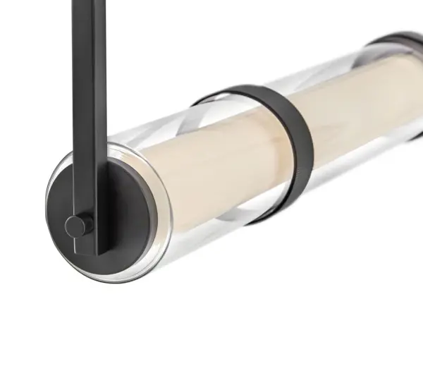 Sophisticated Linear Chandelier with Glamorous Glass Detailing - Image 7