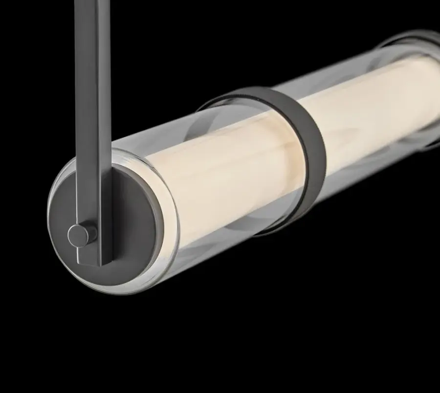 Sophisticated Linear Chandelier with Glamorous Glass Detailing - Image 8