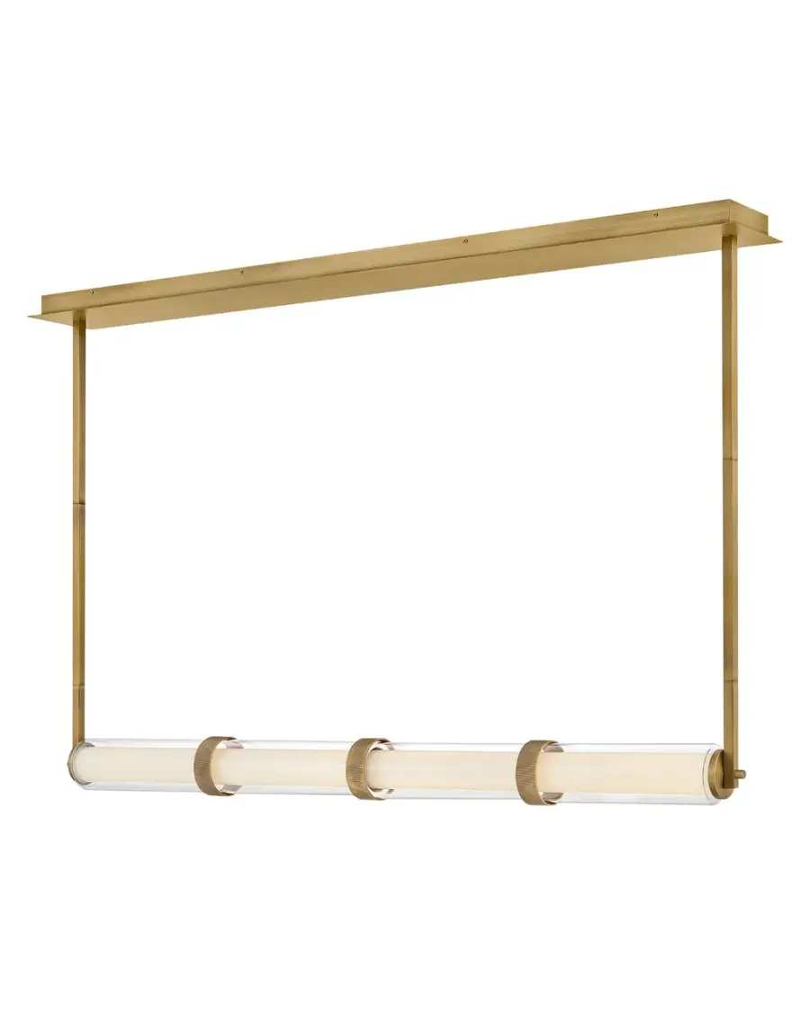 Sophisticated Linear Pendant with Glamorous Glass Detailing - Image 1