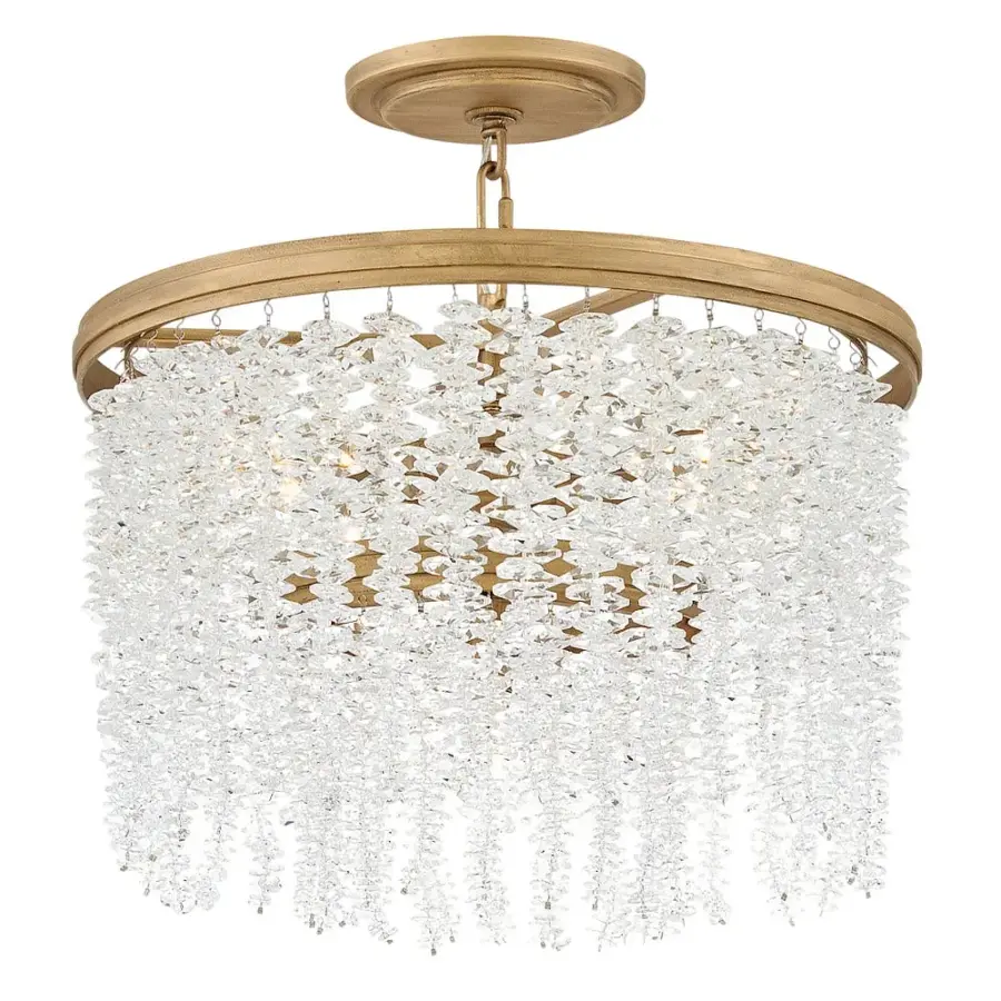 Rubina Medium Crystal Semi-Flush Mount in Burnished Gold - Image 1